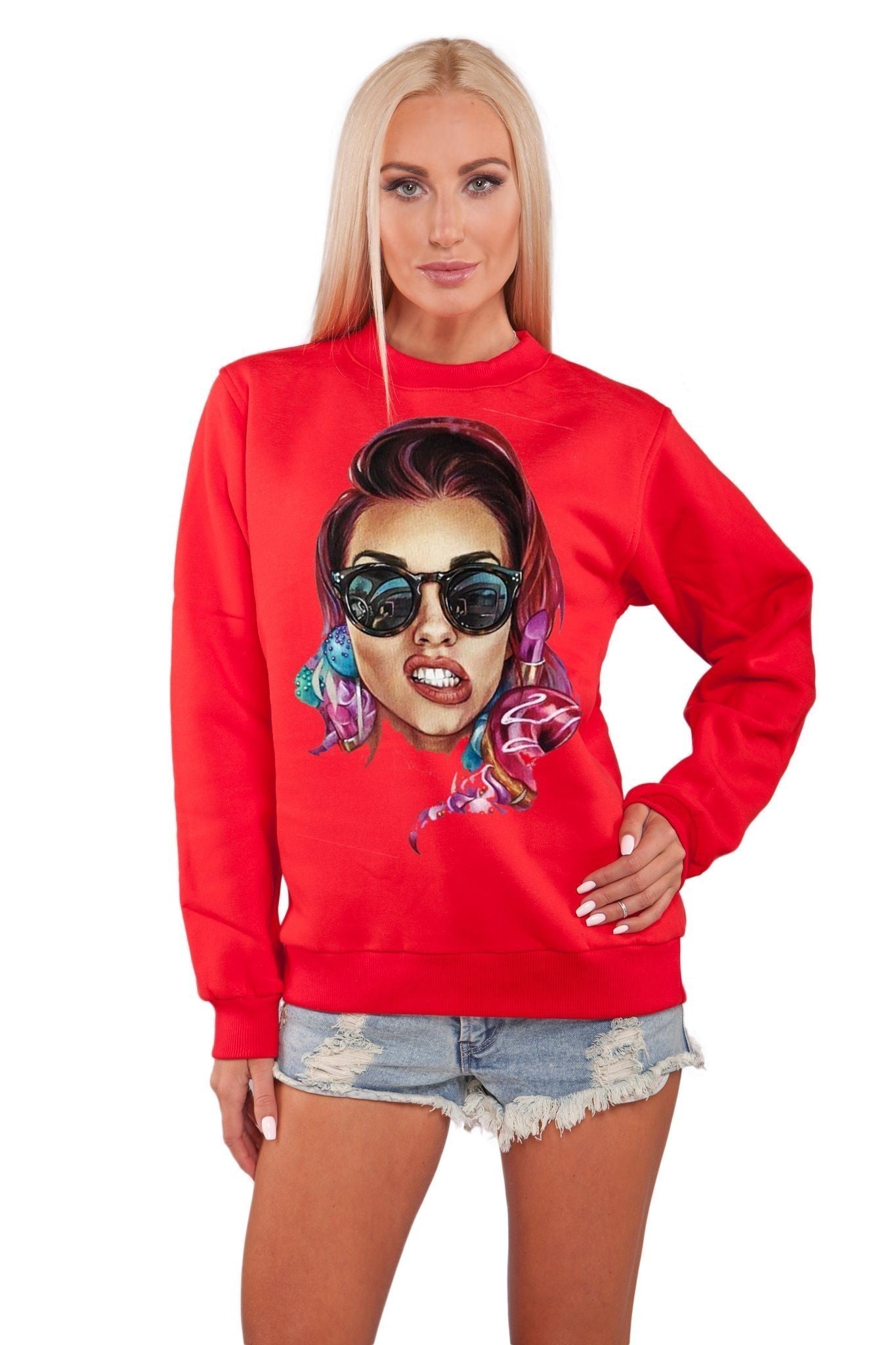 Bluza damska COLOUR czerwona 1603