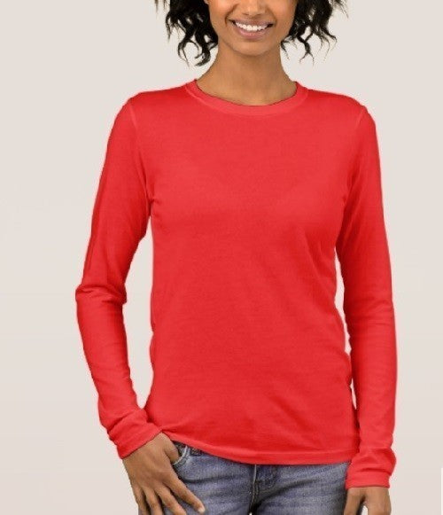 Long sleeve damska czerwona