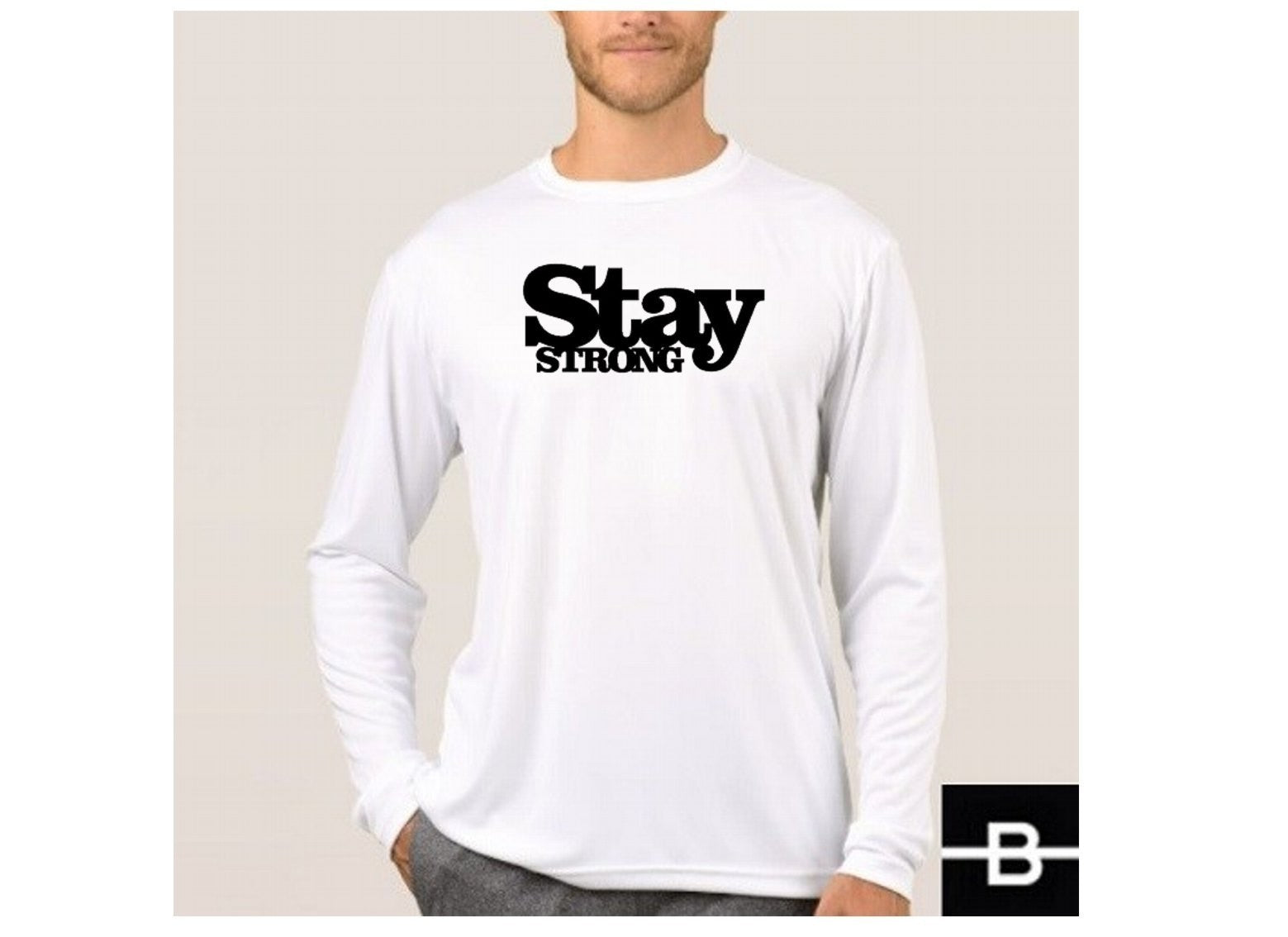 Long sleeve STAY STRONG biała