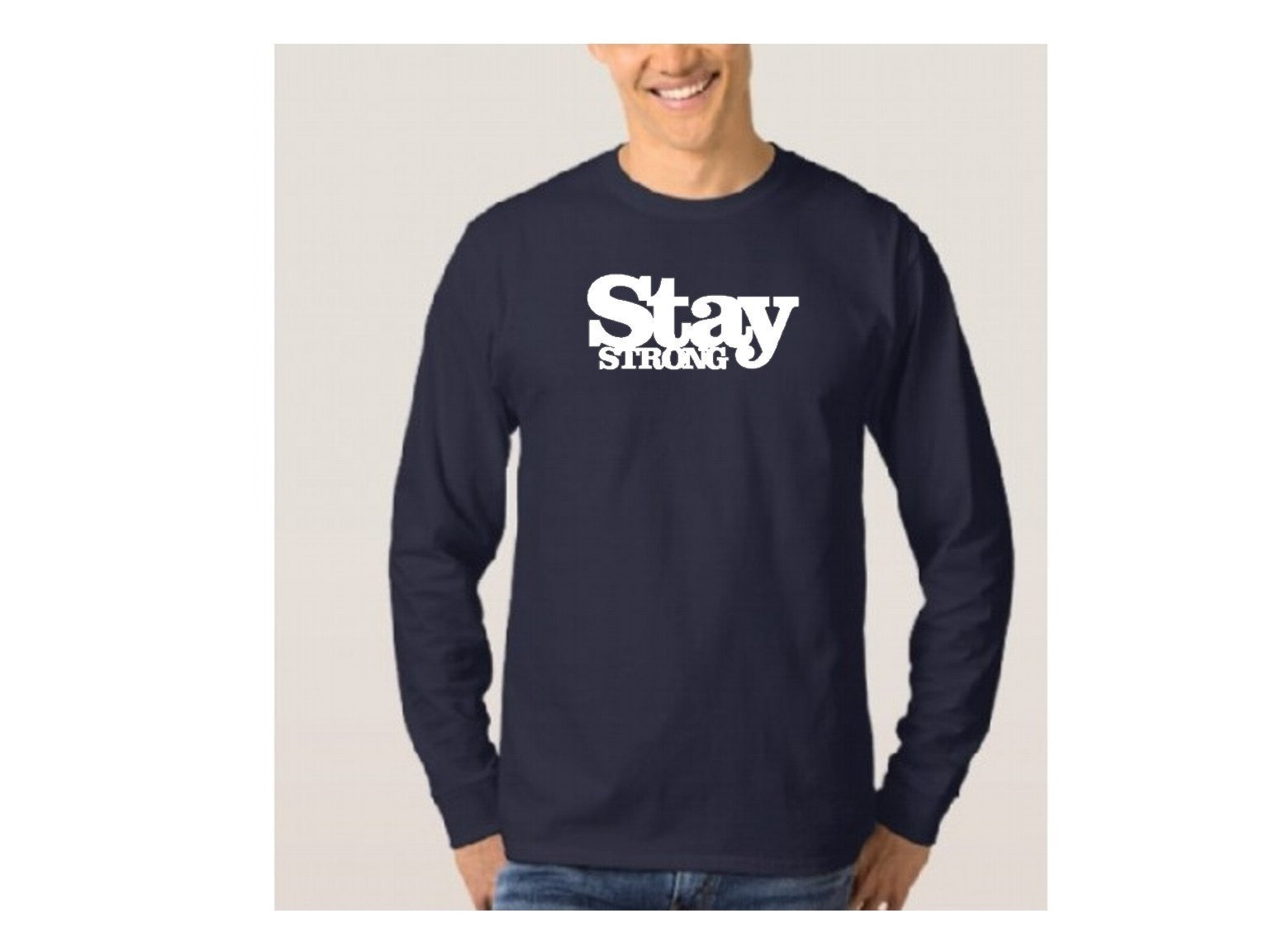 Long sleeve STAY STRONG granatowa