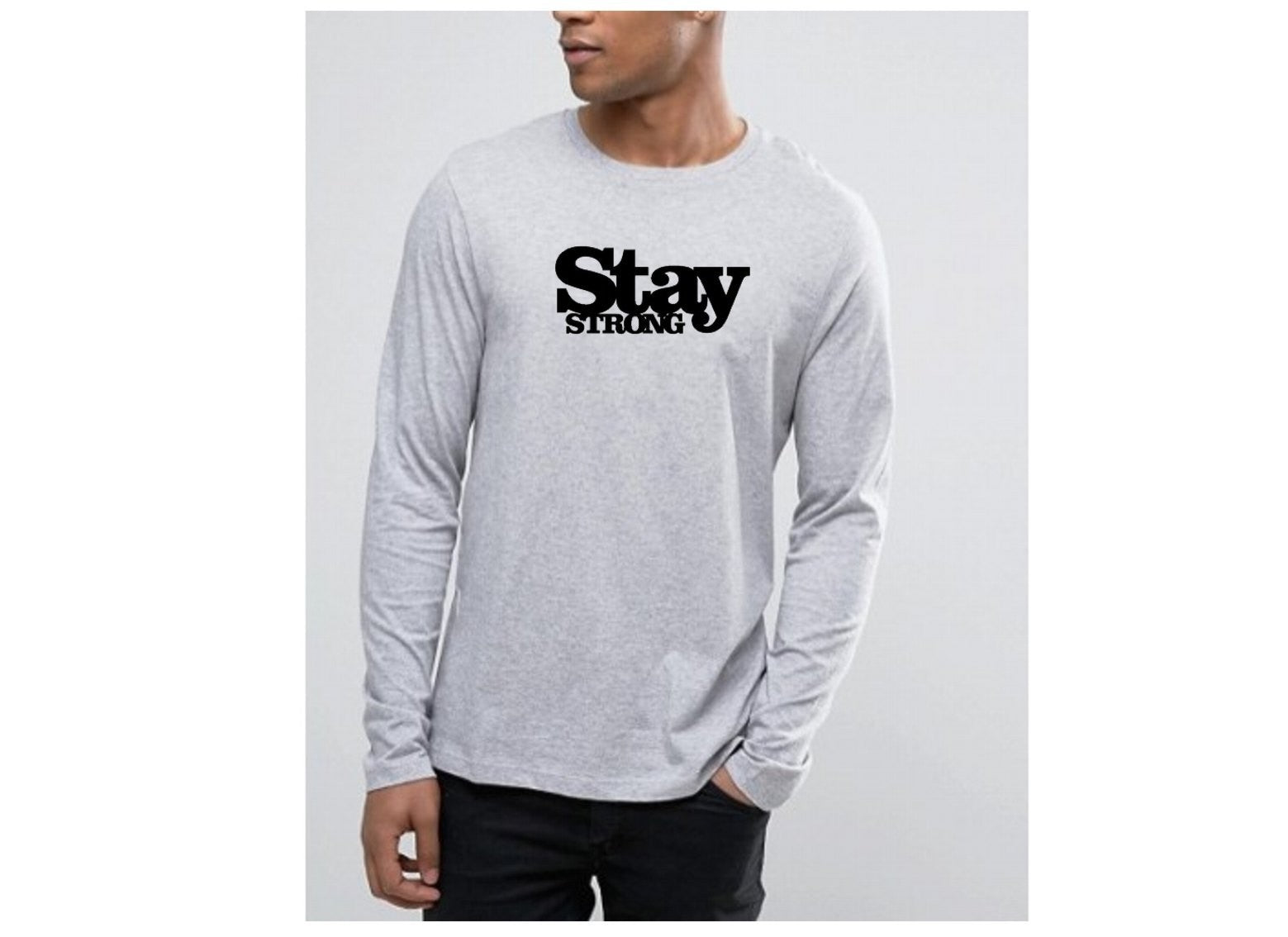 Long sleeve STAY STRONG szara