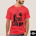 T-shirt męski DZIKI CHŁOP czerwony