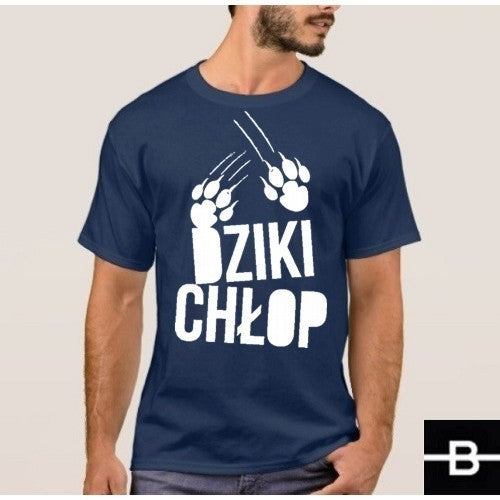 T-shirt męski DZIKI CHŁOP granat