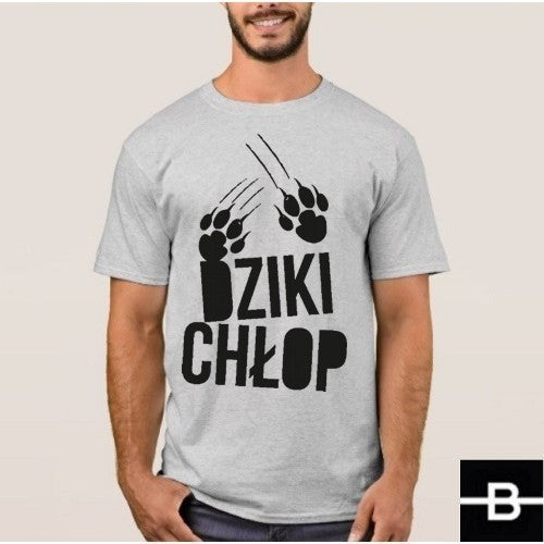 T-shirt męski DZIKI CHŁOP szary