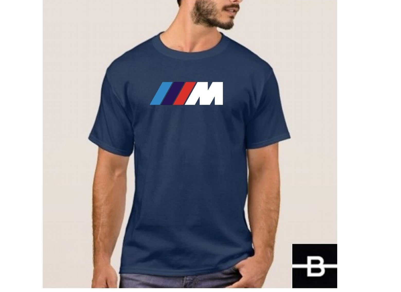 T-shirt męski M POWER granatowy