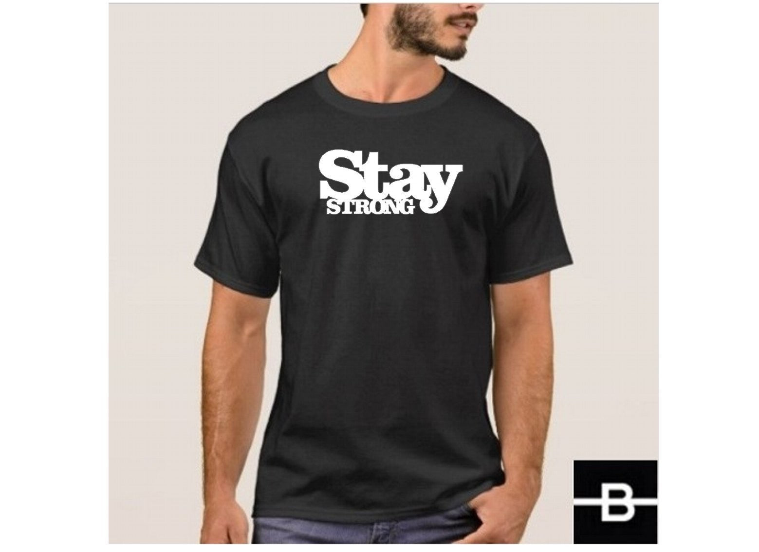 T-shirt męski STAY STRONG czarny