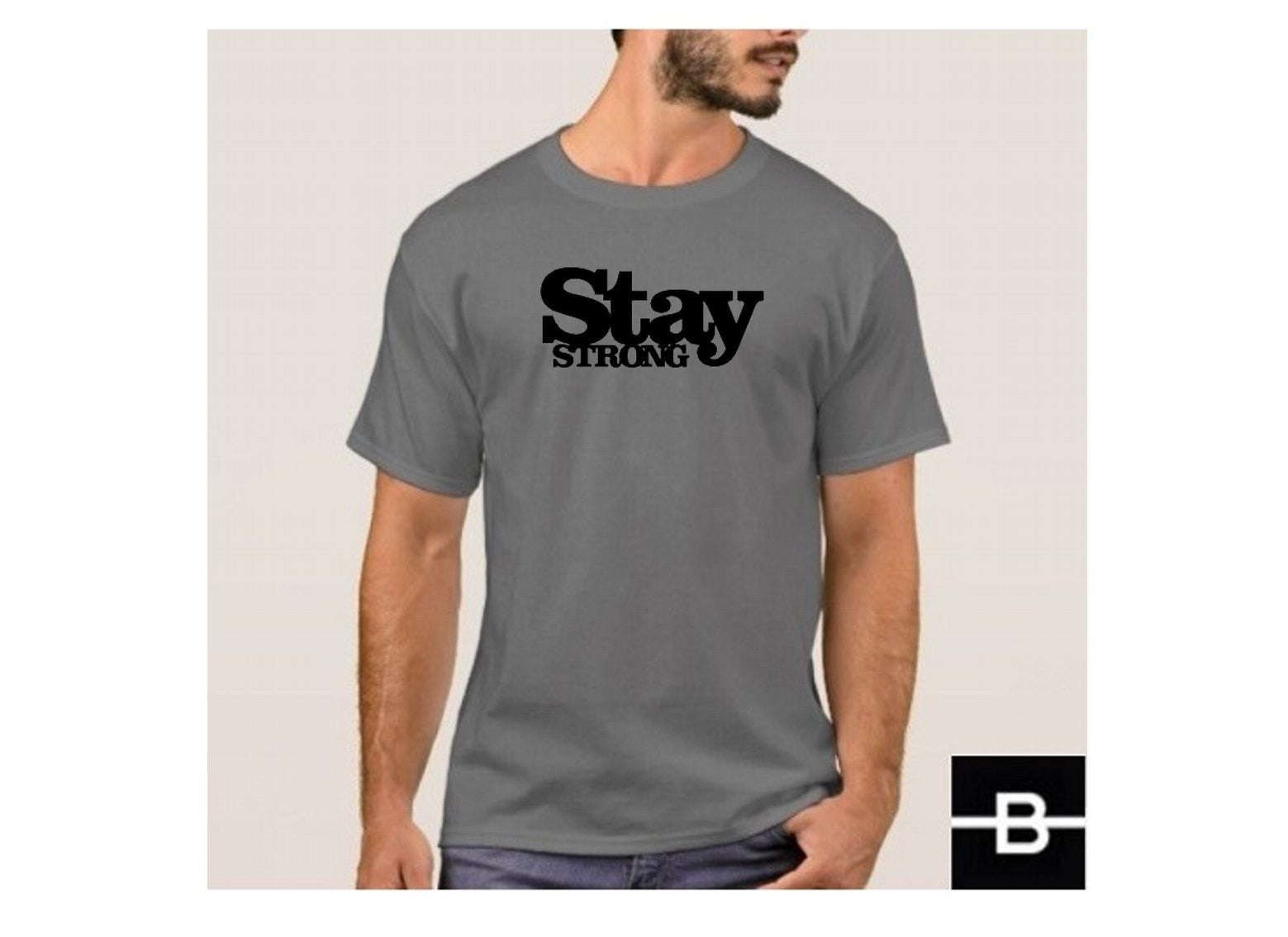 T-shirt męski STAY STRONG grafit
